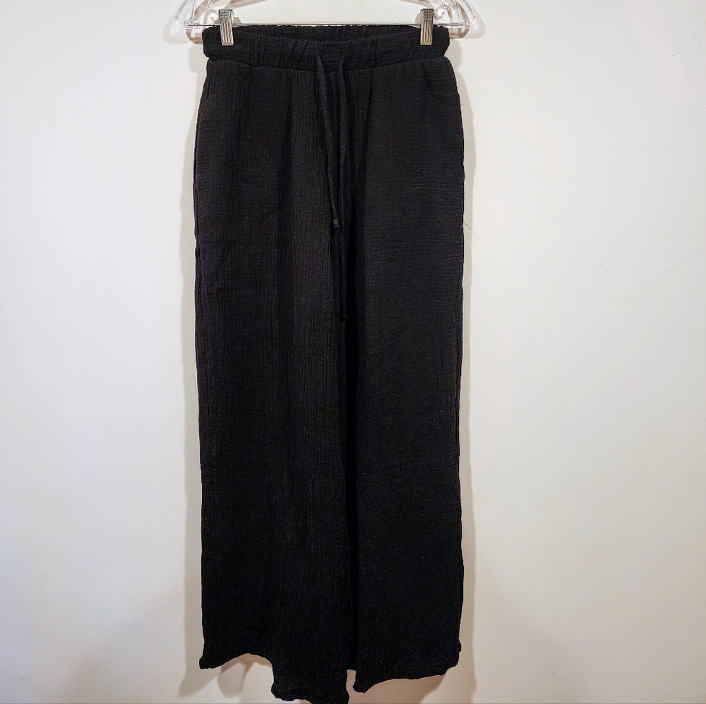 🖤NWT🖤A REN ORGANIC COTTON WIDE LEG PANTS black small